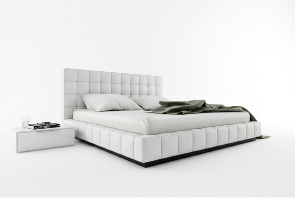 Lit rembourré de designer Lit Blanc Lits Lit en cuir Lit double Lit de mariage Lit design