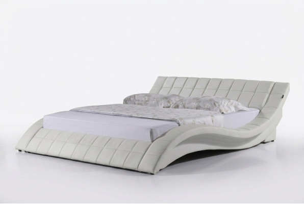 Lit rembourré design Lit blanc Lits Lit en cuir Lit double Lit de mariage Lit design