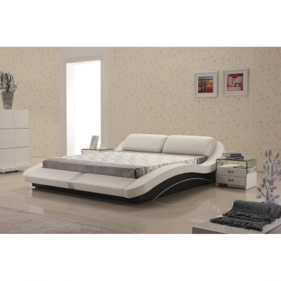 Conception de lits en cuir de luxe Rembourrage Double lit moderne Décoration de mariage Exclusive