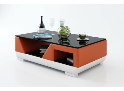 Table basse en cuir de designer de luxe classique pour salon de canapé décoratif