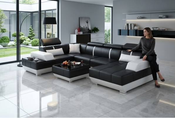 Design Living landscape U-shape big Ecksofa Sofa Couch Polsterung xxl Suite
