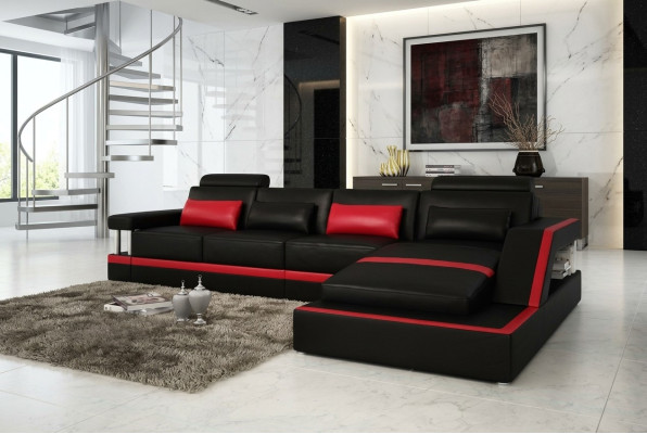 Canapé en cuir canapé canapé canapé d'angle coin siège de fauteuil meublé salon paysager