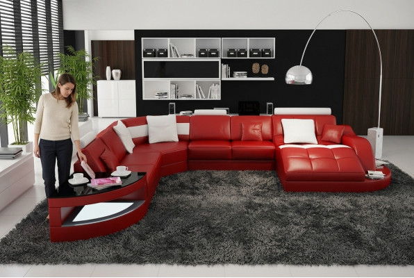 Salon de designer Suite de paysage Coin canapé Canapé en U Canapé d'angle Tapisserie