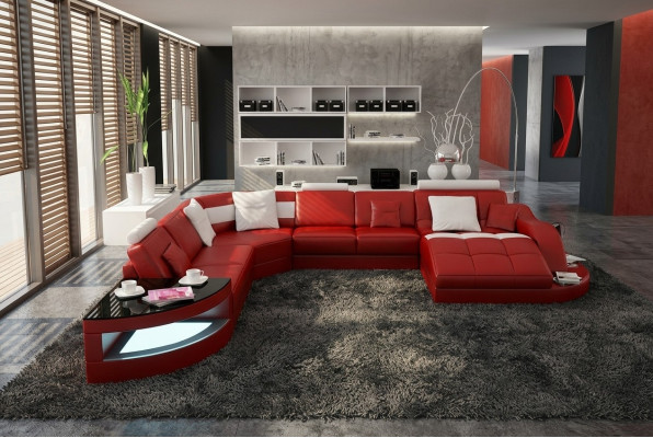 Salon de designer Suite de paysage Coin canapé Canapé en U Canapé d'angle Tapisserie