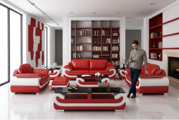 Ensemble de canapés Relax 3+2+1 places Canapés Design Canapés en cuir de rembourrage