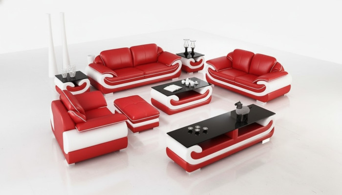 Ensemble de canapés Relax 3+2+1 places Canapés Design Canapés en cuir de rembourrage