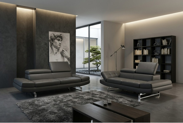 Canapé en cuir Canapé Canapé paysage de vie 3+2+1 Fauteuil Design Canapé moderne