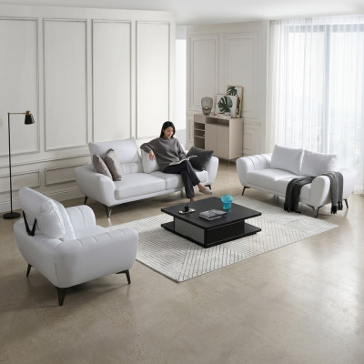 Canapé en cuir Canapé Canapé paysager 3+2+1 Suite de canapé Design nouveau