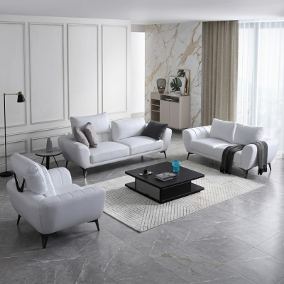 Canapé en cuir Canapé Paysage de vie 3+2 places Suite Design Canapé moderne