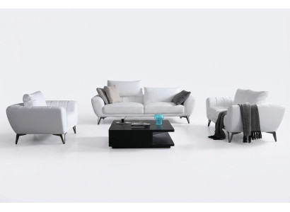 Mobilier en cuir ensemble complet - canapés élégants designer mobilier de salon assise