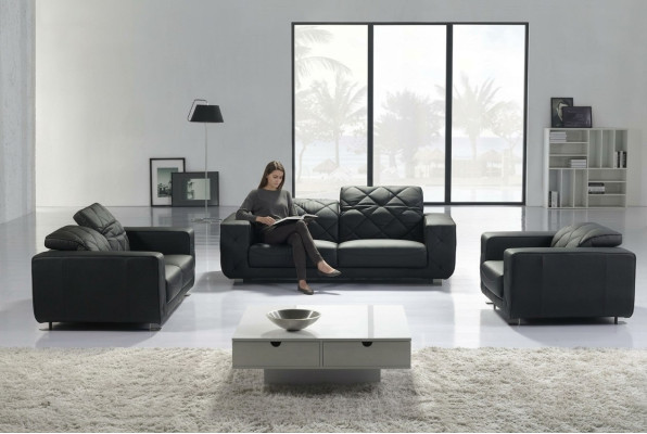 Sofa en cuir ensemble de canapé 3+2+1 places ensemble suite canapé rembourré décoratif Canapé