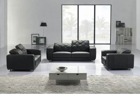 Sofa en cuir ensemble de canapé 3+2+1 places ensemble suite canapé rembourré décoratif Canapé