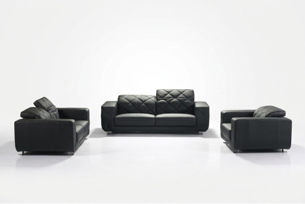 Canapé en cuir Ensemble de 3+2 places Design de paysage vivant Moderne en cuir