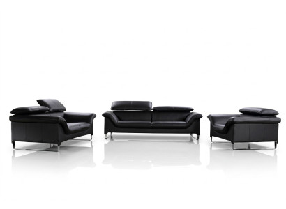 Ensemble de canapés Relax 3+2+1 places Design Canapés Revêtement en cuir Sofas