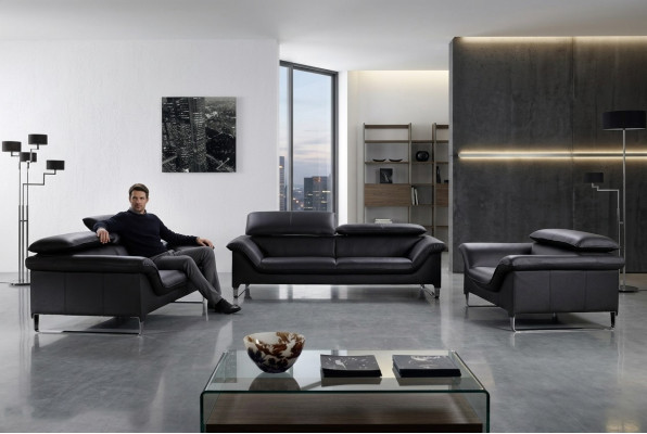 Canapé en cuir Canapé Paysage vivant 3+1+1 Siège Suite Design moderne Sofa