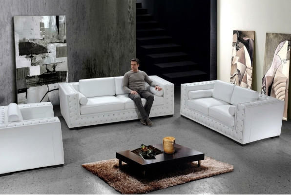 Canapé en cuir Canapé Paysage de vie 3+2+1 Fauteuil Canapé Suite Design Décor neuf