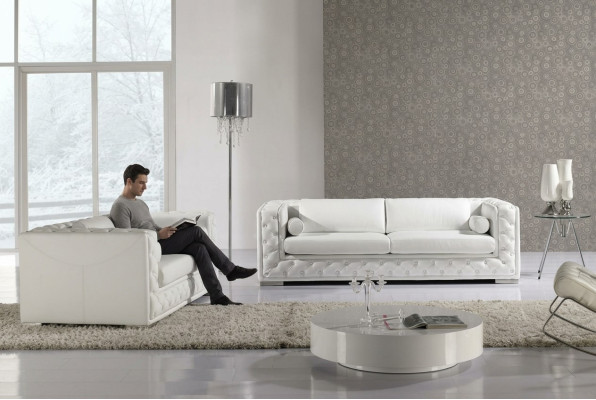 Canapé en cuir Canapé Salon Paysage vivant Ensemble 3+2 places Design Déco Canapé moderne