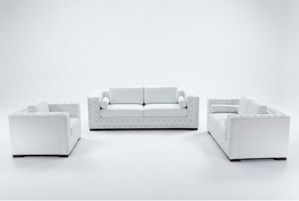 Ensemble de canapés 3+1+1 places Canapés Design Revêtement Canapés Chesterfield en cuir