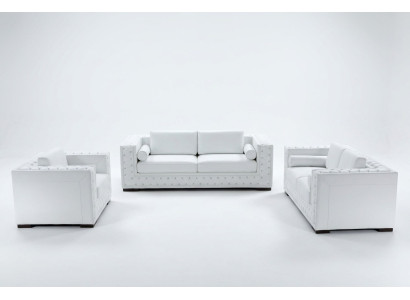 Ensemble de canapés 3+1+1 places Canapés Design Revêtement Canapés Chesterfield en cuir