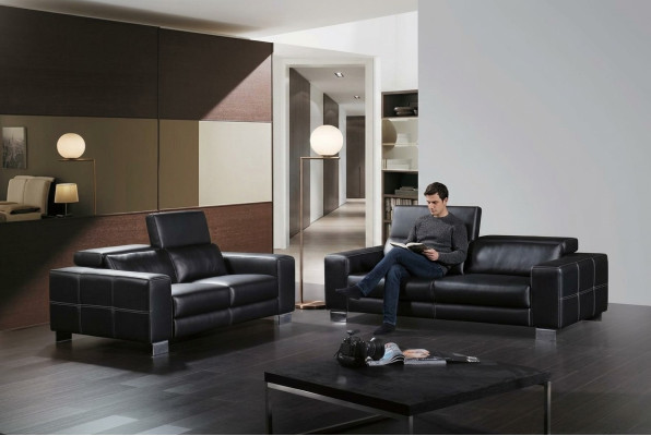 Canapé en cuir ensemble canapé 3+1+1 places Suite Design Moderne