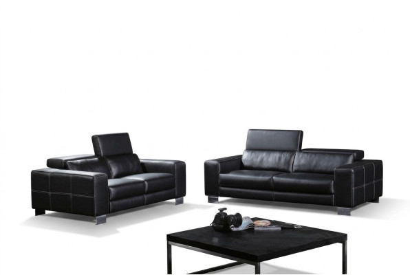 Canapé en cuir ensemble canapé 3+1+1 places Suite Design Moderne