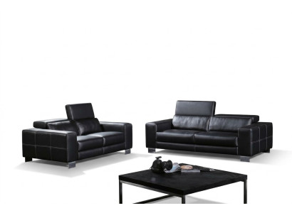 Canapé en cuir ensemble canapé 3+1+1 places Suite Design Moderne