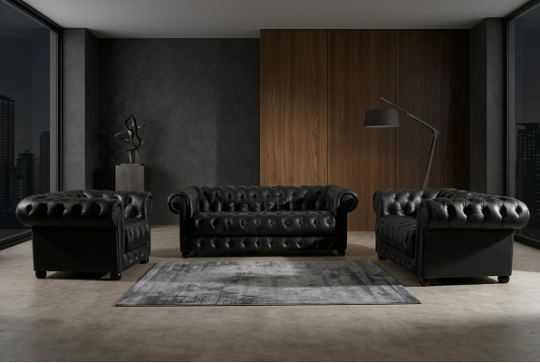 Ensemble de coussins de siège en cuir pour canapé Chesterfield suite de chaises design canapé canapé suite