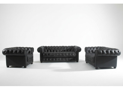 Ensemble de coussins de siège en cuir pour canapé Chesterfield suite de chaises design canapé canapé suite
