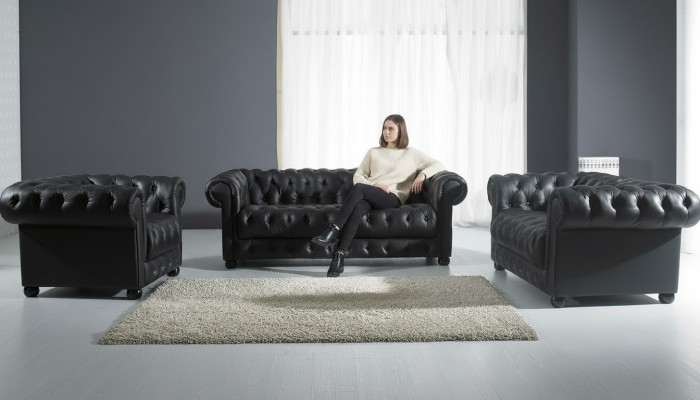 Canapé Chesterfield 2 places Tissu de recouvrement Canapés Canapés Ensemble nouveau