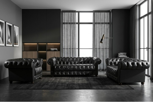 Canapé Chesterfield 2 places Tissu de recouvrement Canapés Canapés Ensemble nouveau