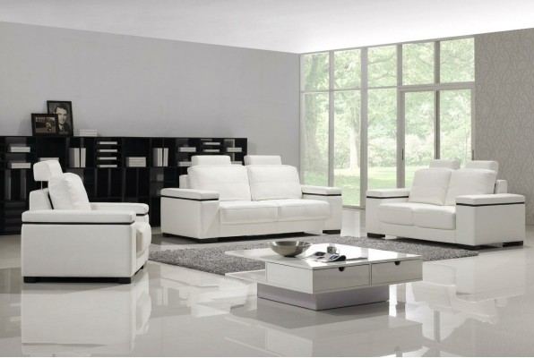 Ensemble de canapés 3+2+1 places Canapés design Cuir Rembourrage Canapés relax