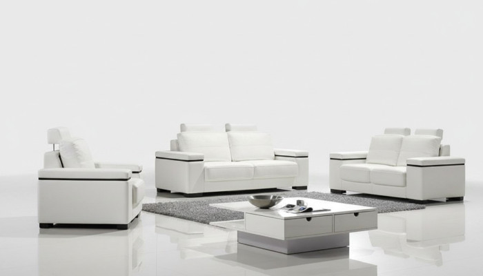 Ensemble de canapés 3+2+1 places Canapés design Cuir Rembourrage Canapés relax