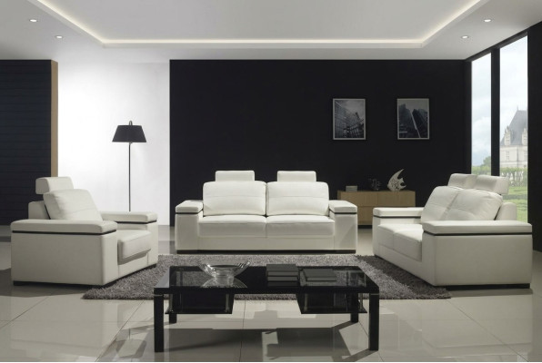 Canapé 3 places Canapés design Rembourrage moderne Canapés en cuir Relax Trois places