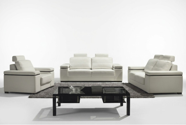 Canapé 3 places Canapés design Rembourrage moderne Canapés en cuir Relax Trois places