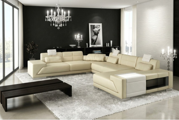 XXL GRAND Canapé en coin en forme de U Canapé Salon Suite de rembourrage