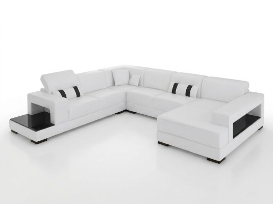 Canapé d'angle Sofa Canapé Rembourrage Déco Paysage de vie Canapés d'angle en cuir Suite