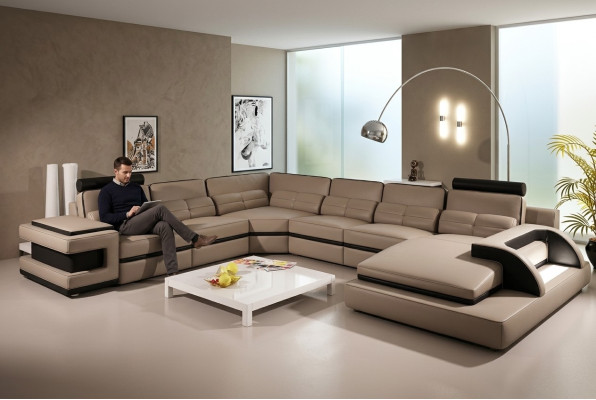 Designer Wohnlandschaft U-Form Couch Ecksofa Polstermöbel Suite Sofagarnitur Sofa
