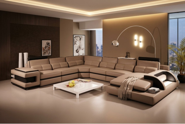 Designer Wohnlandschaft U-Form Couch Ecksofa Polstermöbel Suite Sofagarnitur Sofa