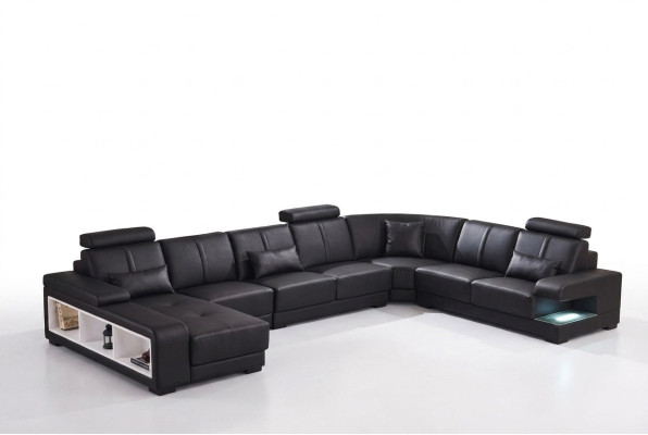 XXL GRANDE Paysage de vie en forme de U Grand canapé Sofa Canapé Rembourrage Décoration Suite