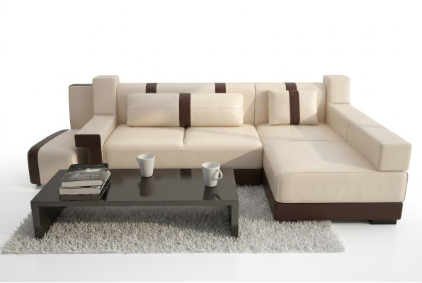 Canapé d'angle Canapé Sofa Décoration Rembourrage Paysage de vie Cuir Canapés d'angle Suite