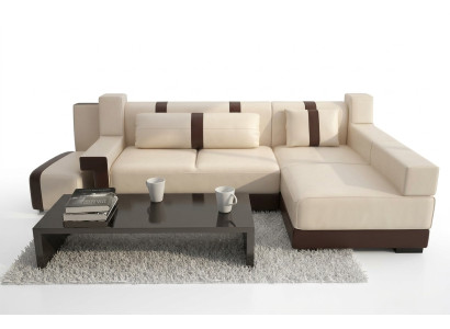 Canapé d'angle Canapé Sofa Décoration Rembourrage Paysage de vie Cuir Canapés d'angle Suite
