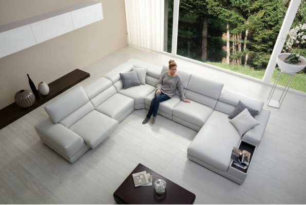 Relax Living Landschaft U-Form Ecksofa Couch Sofa Ledersofa Suite