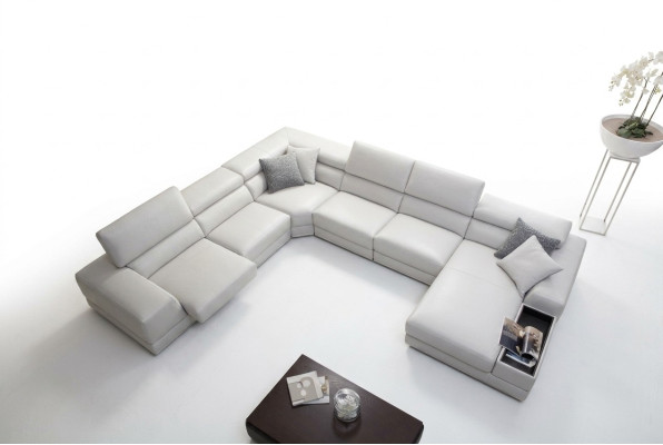 Relax Living Landschaft U-Form Ecksofa Couch Sofa Ledersofa Suite