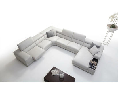 Relax Living Landschaft U-Form Ecksofa Couch Sofa Ledersofa Suite