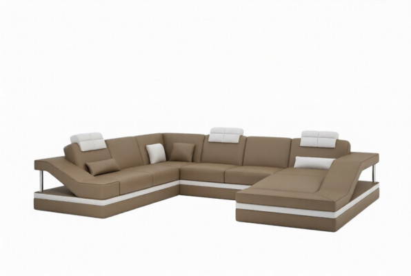 Canapé d'angle Canapé en cuir Canapé rembourré Sofa paysager Salon Combiné Canapé en U-forme