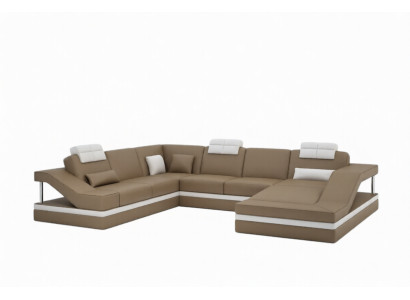 Canapé d'angle Canapé en cuir Canapé rembourré Sofa paysager Salon Combiné Canapé en U-forme