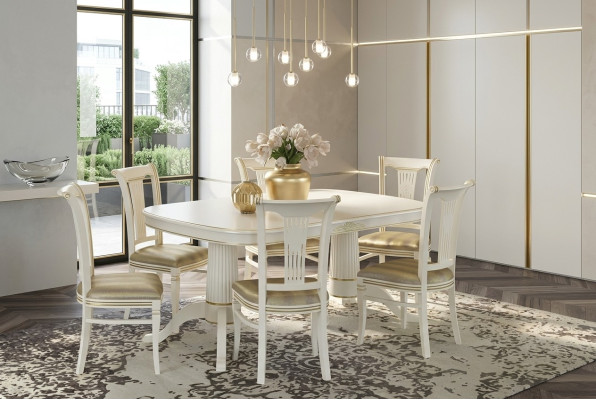 Réglez 4x chaises Chaises Salle à manger Ensemble de meubles Lehn Design Sièges Groupe de meubles en bois