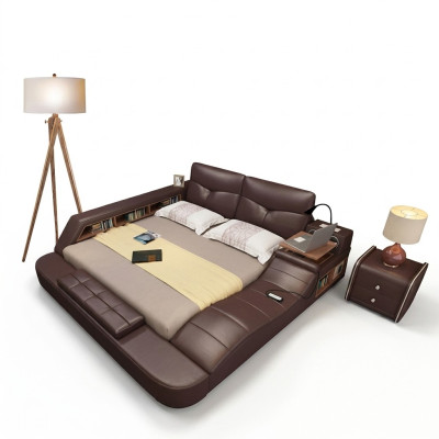 Design en cuir de luxe Lits rembourrés Lit double Moderne Décoration de lit Mariage Exclusive