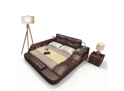 Design en cuir de luxe Lits rembourrés Lit double Moderne Décoration de lit Mariage Exclusive