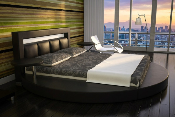 Lit rond Lits design ronds Hôtel en cuir Double cadre Luxueux Sommeil